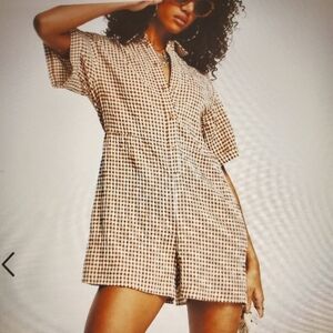 Topshop Seersucker Gingham Romper NWT Size 4